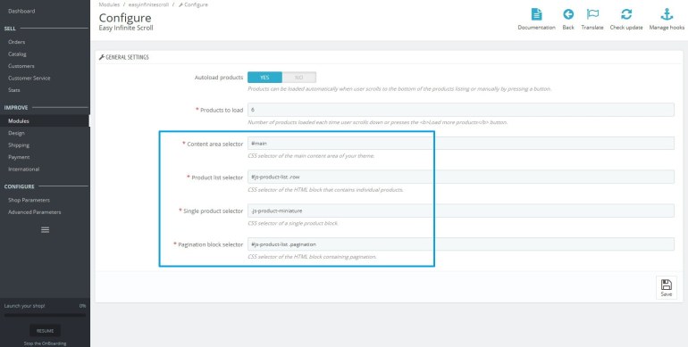 Module PrestaShop Infinite Scroll