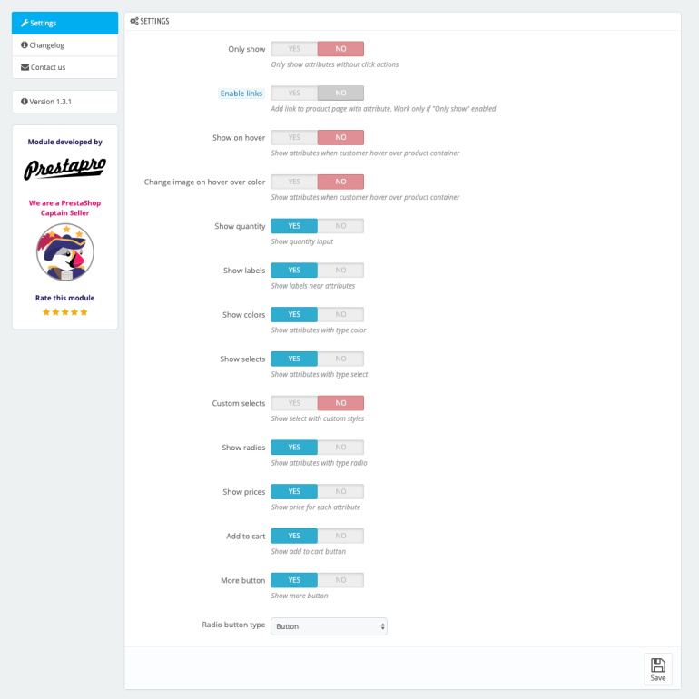 Module PrestaShop Show Combinations and Product Attributes In Module PrestaShop Show Combinations and Product Attributes In