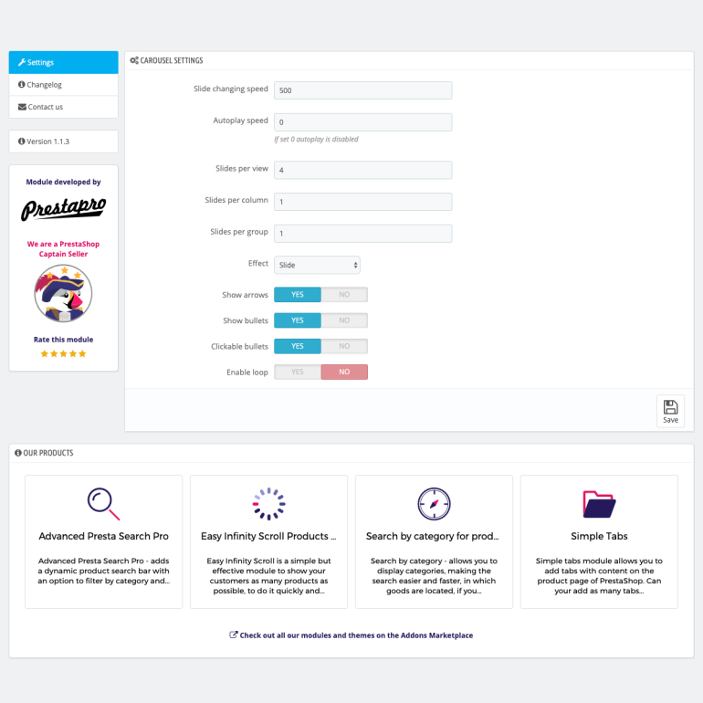 Модуль PrestaShop Intercom