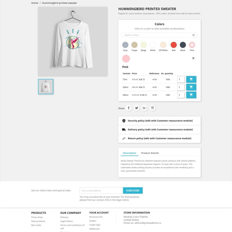 PrestaShop Module Color Palette