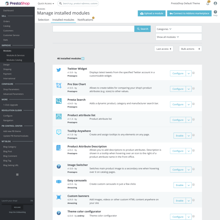 Module PrestaShop Twitter widget