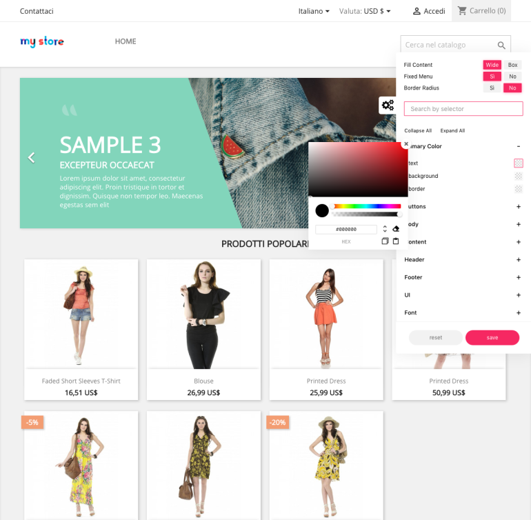 Модуль PrestaShop Конфигуратор Цветов
