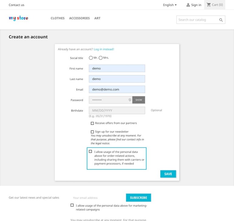 Модуль PrestaShop GDPR Pro Модуль PrestaShop GDPR Pro