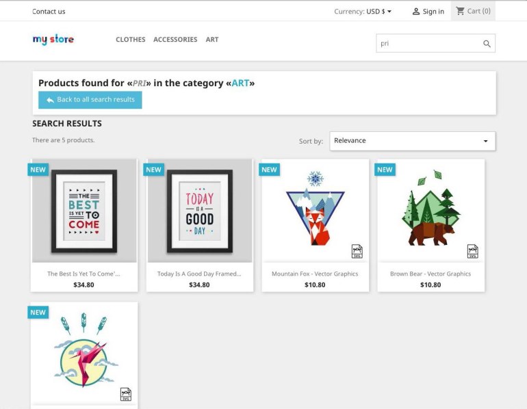 Module PrestaShop Search by category