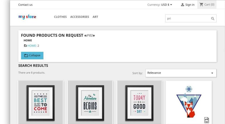 Module PrestaShop Search by category