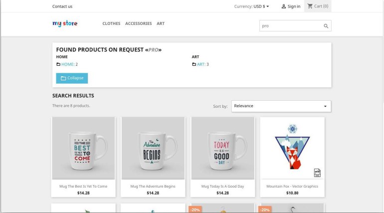 Module PrestaShop Search by category