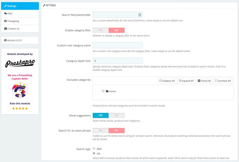 Module PrestaShop Search Pro Module PrestaShop Search Pro