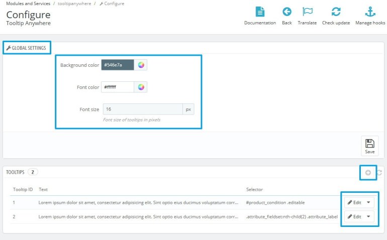 Module PrestaShop Custom Tooltips