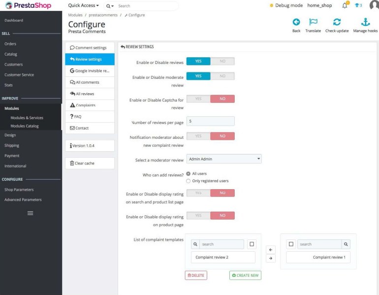 Module PrestaShop Customer Reviews
