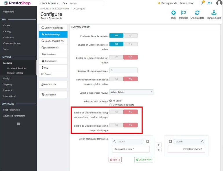 Module PrestaShop Customer Reviews