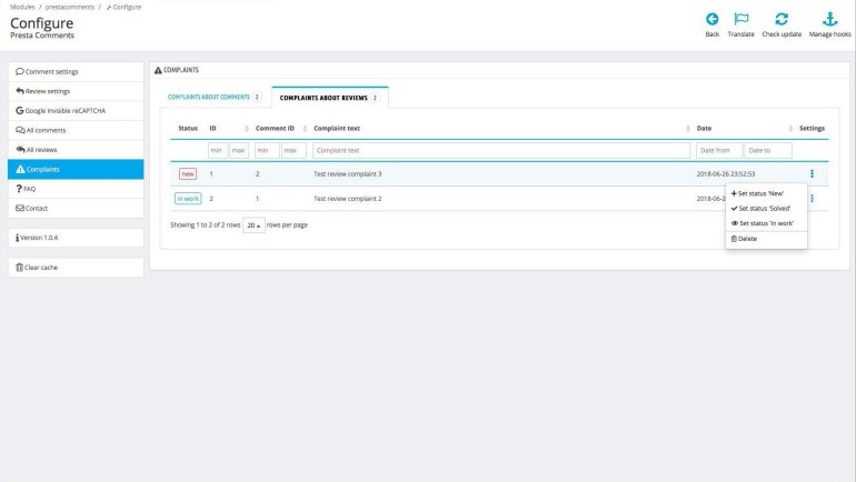 Module PrestaShop Customer Reviews