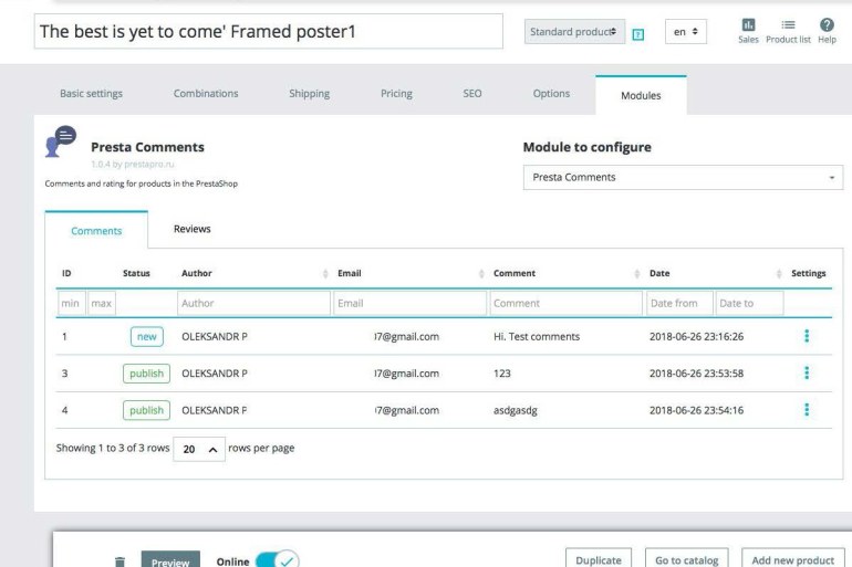 Module PrestaShop Customer Reviews
