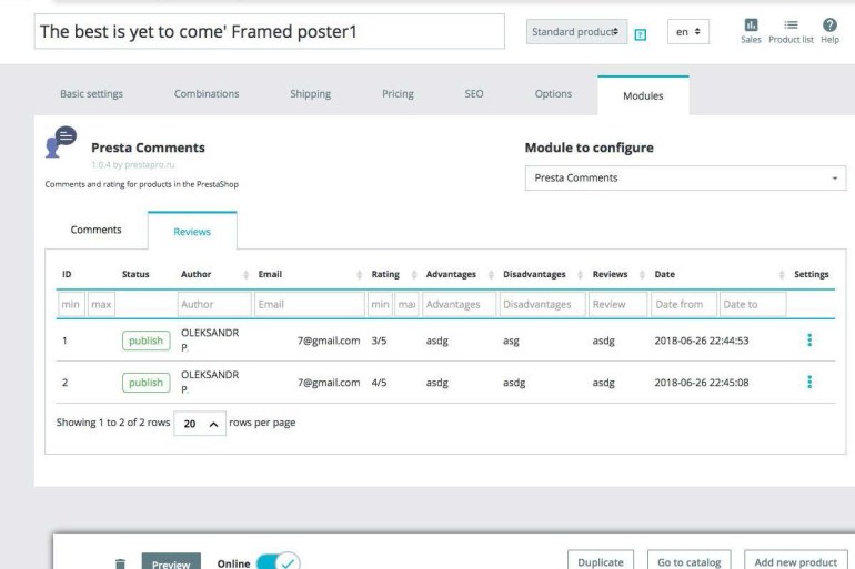 Module PrestaShop Customer Reviews