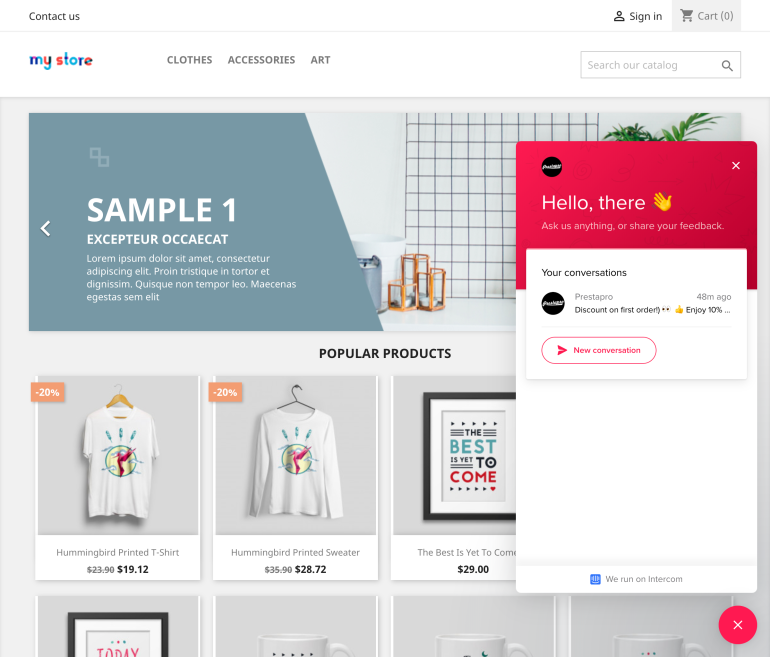 Модуль PrestaShop Intercom