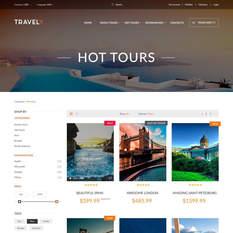 Template PrestaShop Travel Template PrestaShop Travel