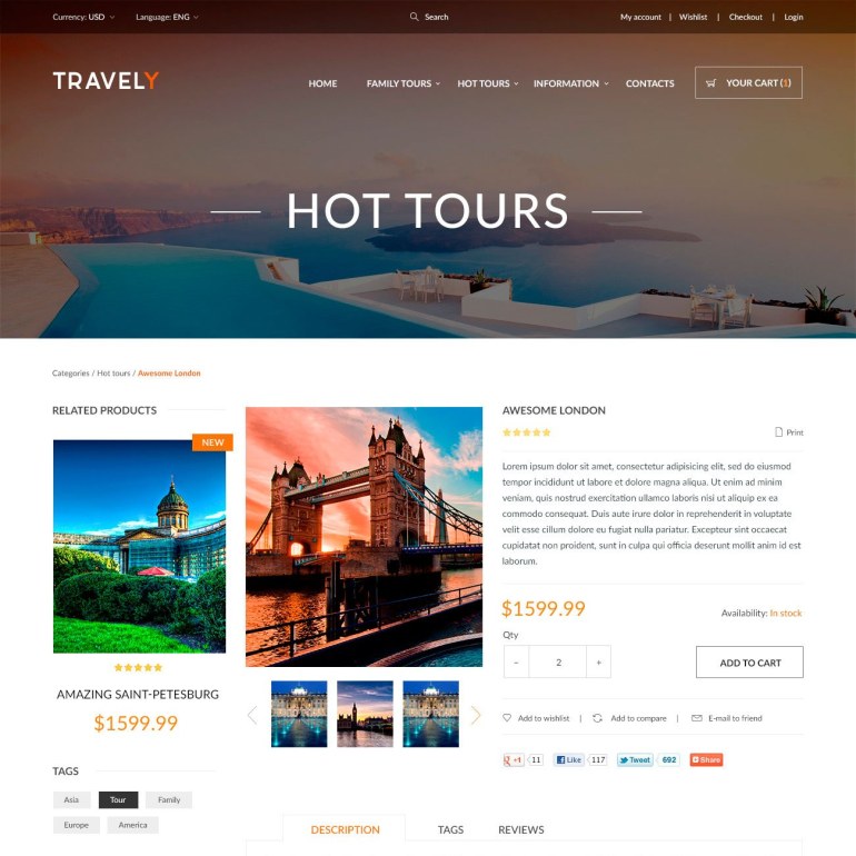 Template PrestaShop Travel Template PrestaShop Travel