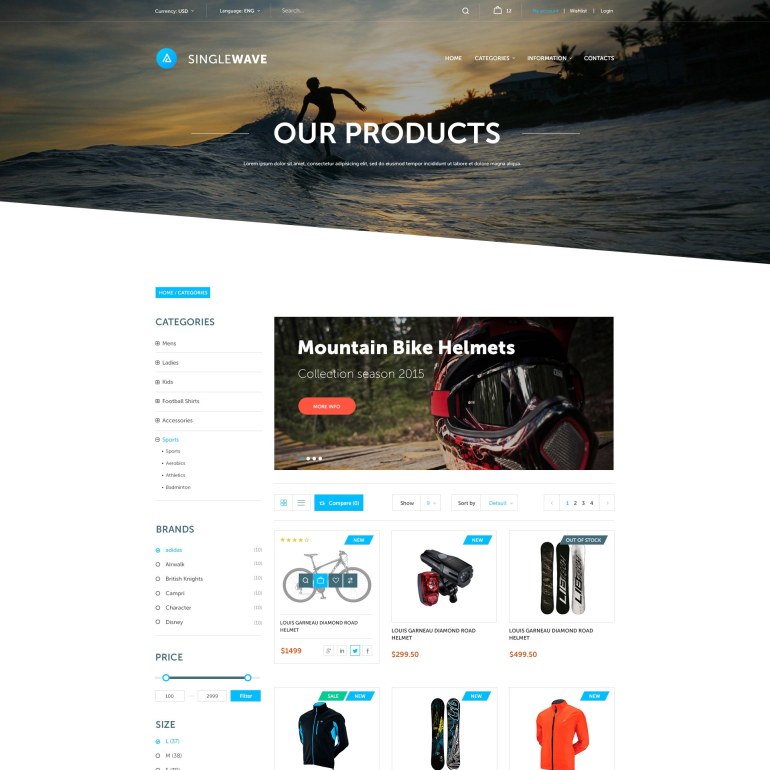 PrestaShop Template Sport