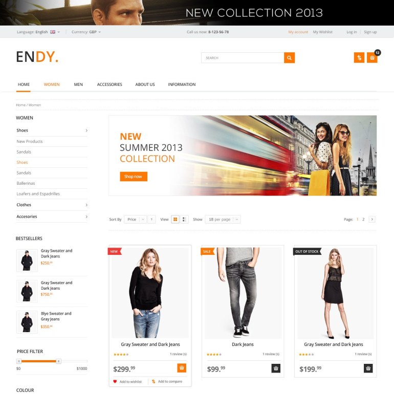 Prestashop Шаблон Одежды