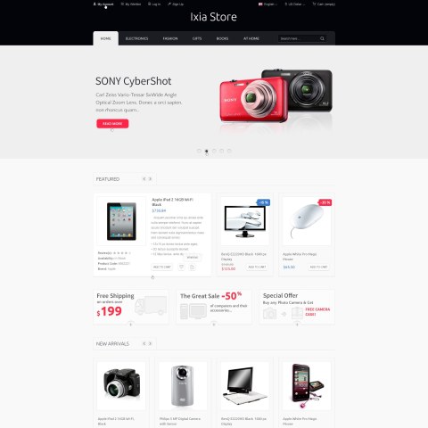 шаблон Prestashop хай-тек магазин