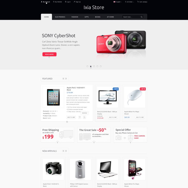 шаблон Prestashop хай-тек магазин