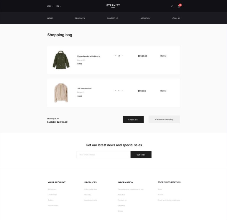 Шаблон PrestaShop Спортивная обувь