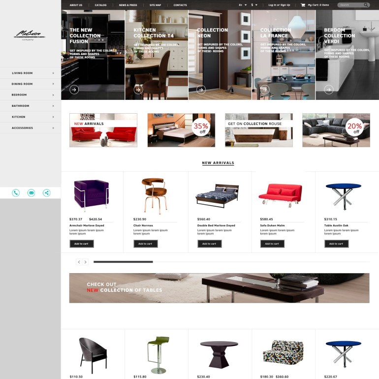 Шаблон Prestashop интерьер и мебель