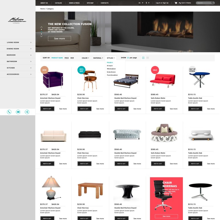 PrestaShop Responsive Interior Theme