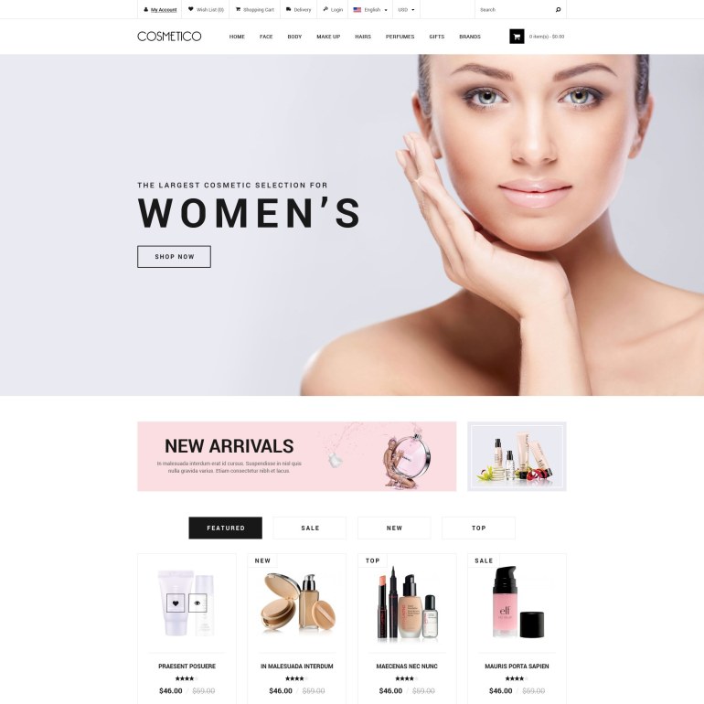 Template PrestaShop Cosmetics Template PrestaShop Cosmetics