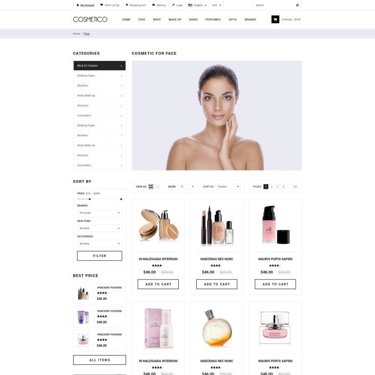 Template PrestaShop Cosmetics Template PrestaShop Cosmetics