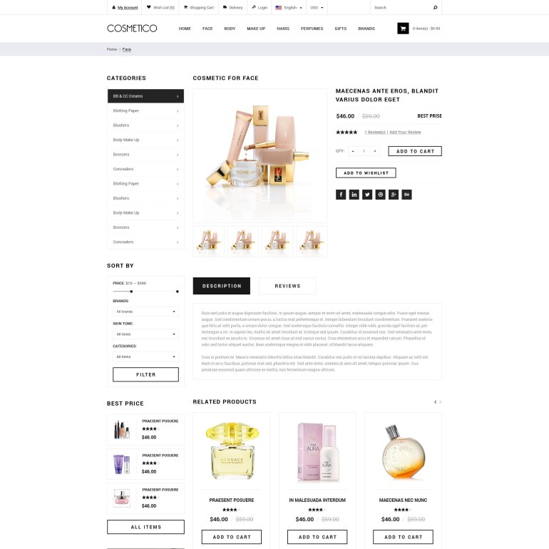 Prestashop Шаблон Косметика Prestashop Шаблон Косметика
