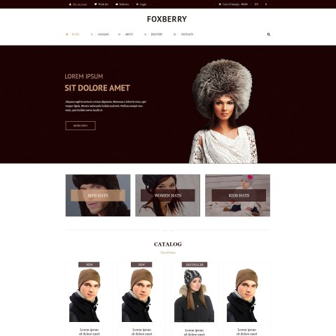 Шаблон Prestashop Магазин Головные Уборы