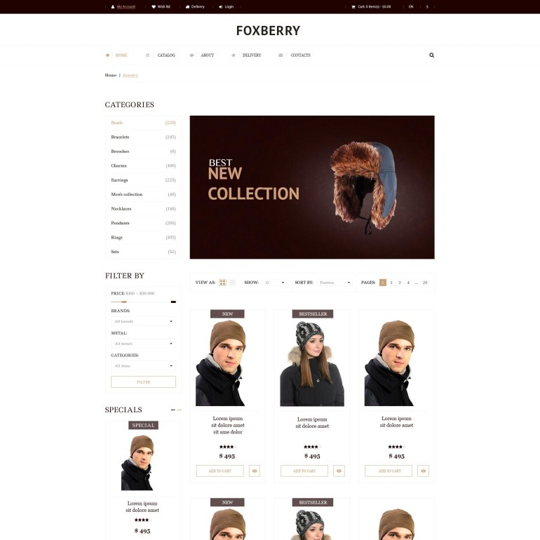 Hats Store PrestaShop Theme