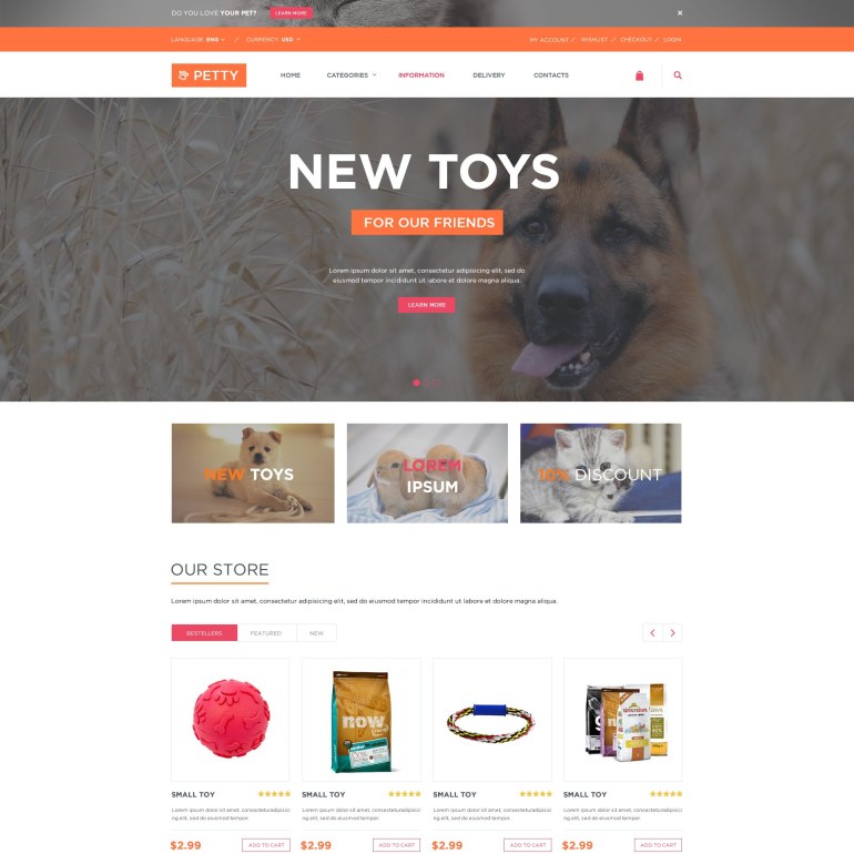 Pets Store PrestaShop Theme