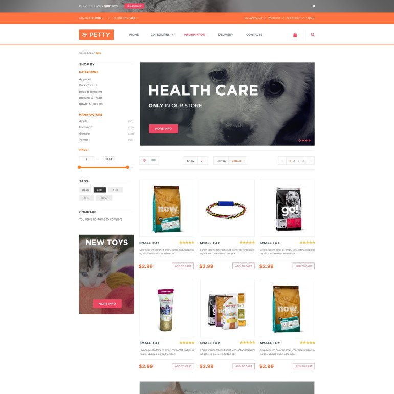 Pets Store PrestaShop Theme