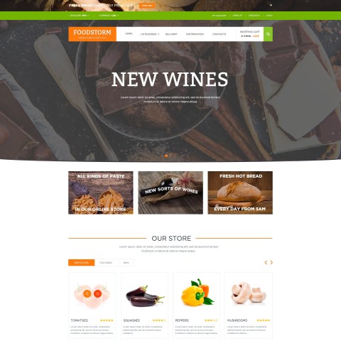 Шаблон Prestashop для Продовольственного магазина
