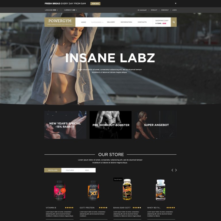 Gym PrestaShop Theme