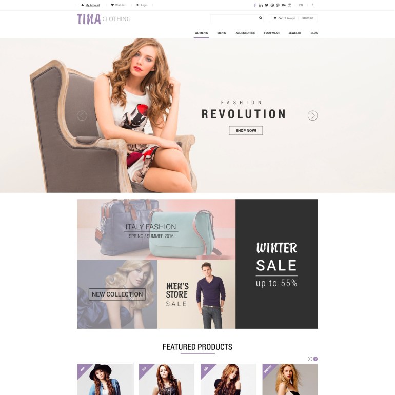 Шаблон Prestashop Фирменный магазин