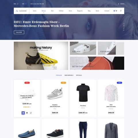 PrestaShop Responsive Theme Clothes