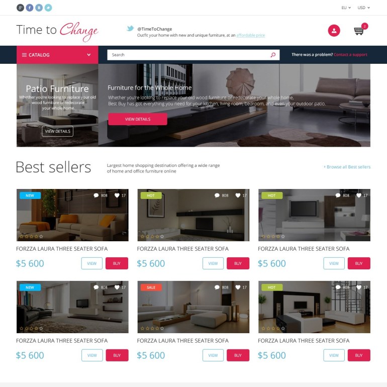 Шаблон PrestaShop Дизайн интерьера