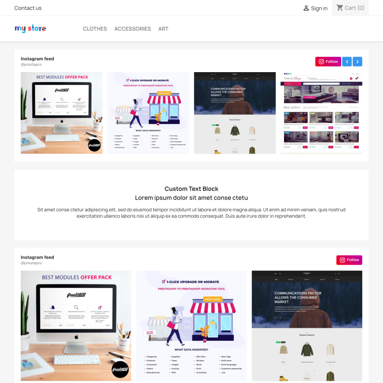 Module PrestaShop Instagram Module PrestaShop Instagram